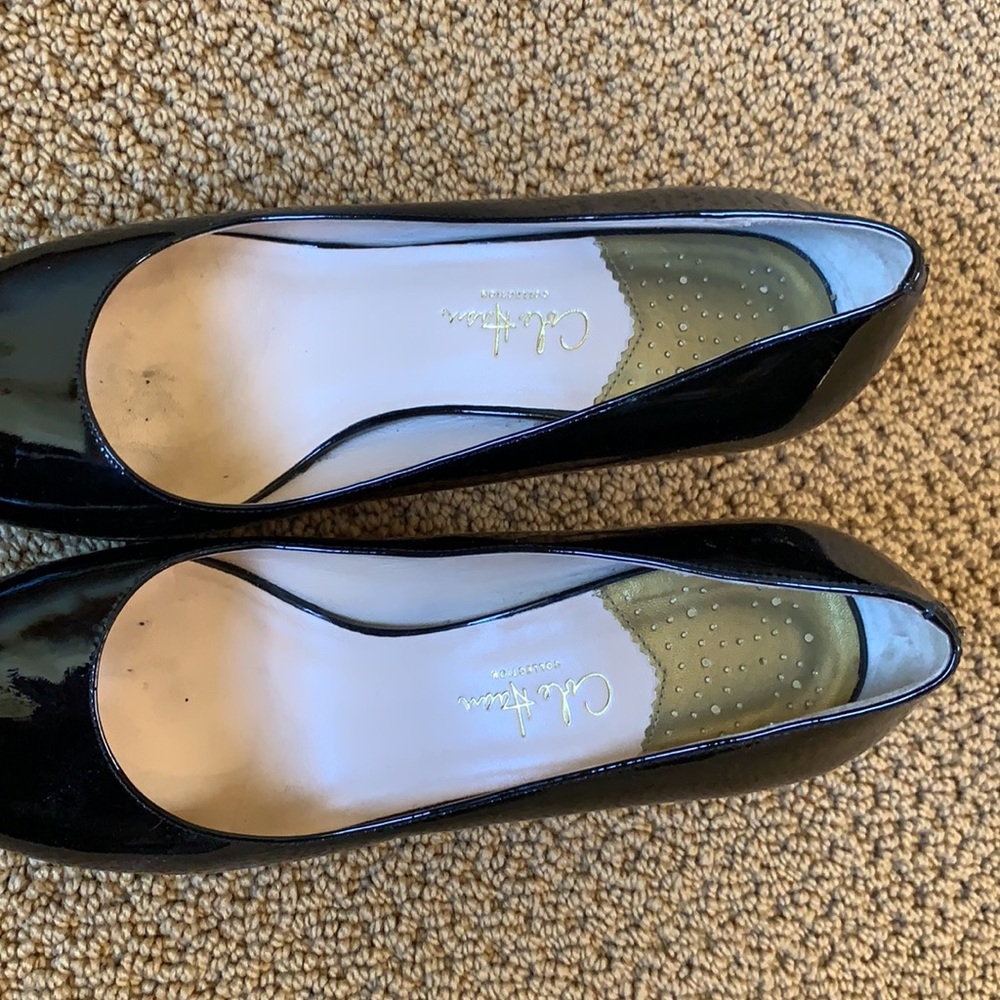 Cole Haan Peep Toe Black Patent Heel - Picture 2 of 7